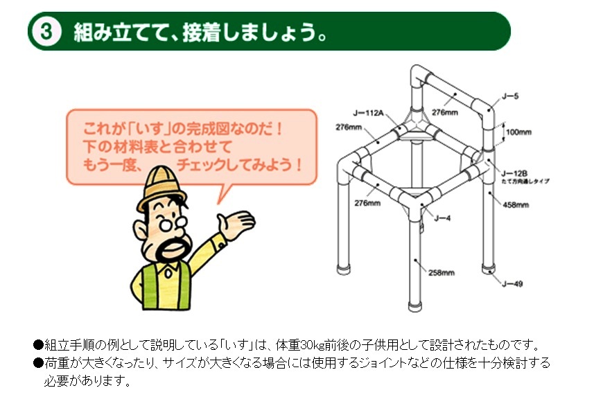 イレクターの組立と接着